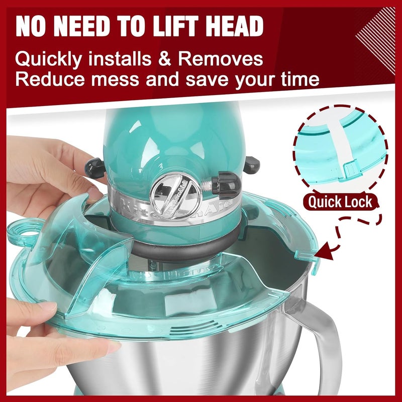 JAYOBGO Pouring Shield for KitchenAid Tilt Head 4.5-5QT Mixer Stainless Steel Bowls (Only),Food Grade Pouring Shield Mixers Bowl Cover Splash Guard for Kitchen aid Accessories and Attachments,Upgraded - Image 3